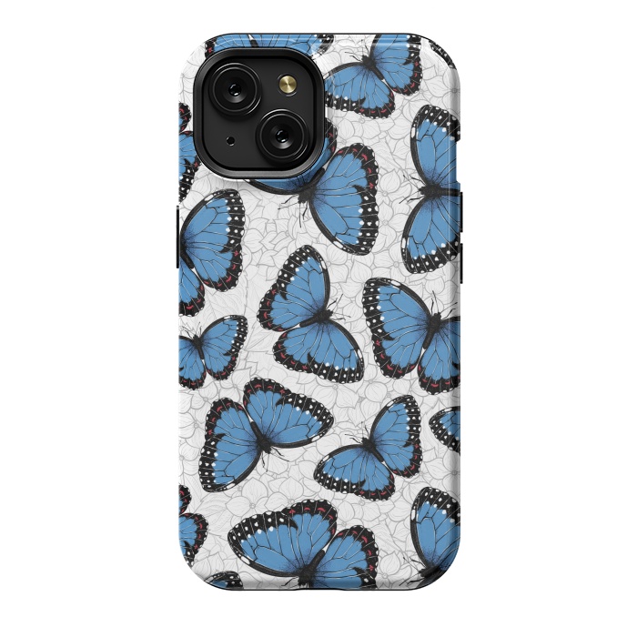 iPhone 15 StrongFit Blue morpho butterflies by Katerina Kirilova