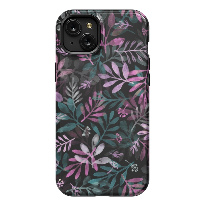 iPhone 15 Plus StrongFit pink and green branches by Alena Ganzhela