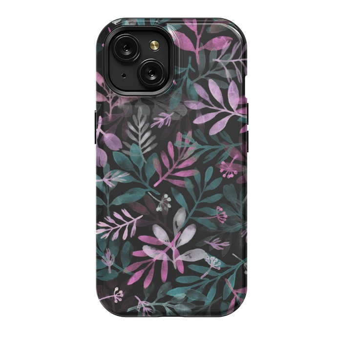 iPhone 15 StrongFit pink and green branches by Alena Ganzhela