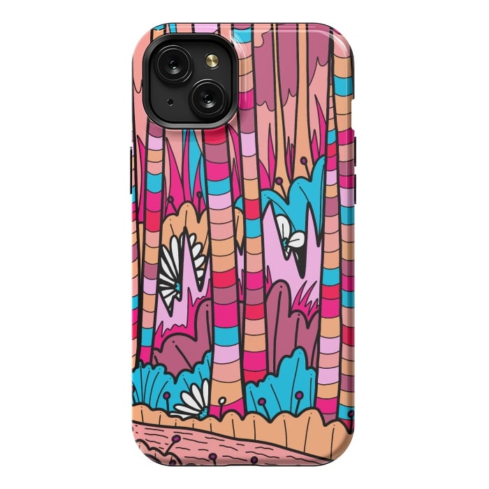 iPhone 15 Plus StrongFit Stripe line forest by Steve Wade (Swade)