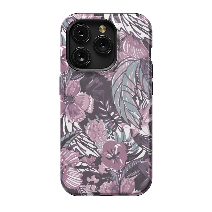 iPhone 15 Pro StrongFit Modern sketched flower bouquet by Oana 