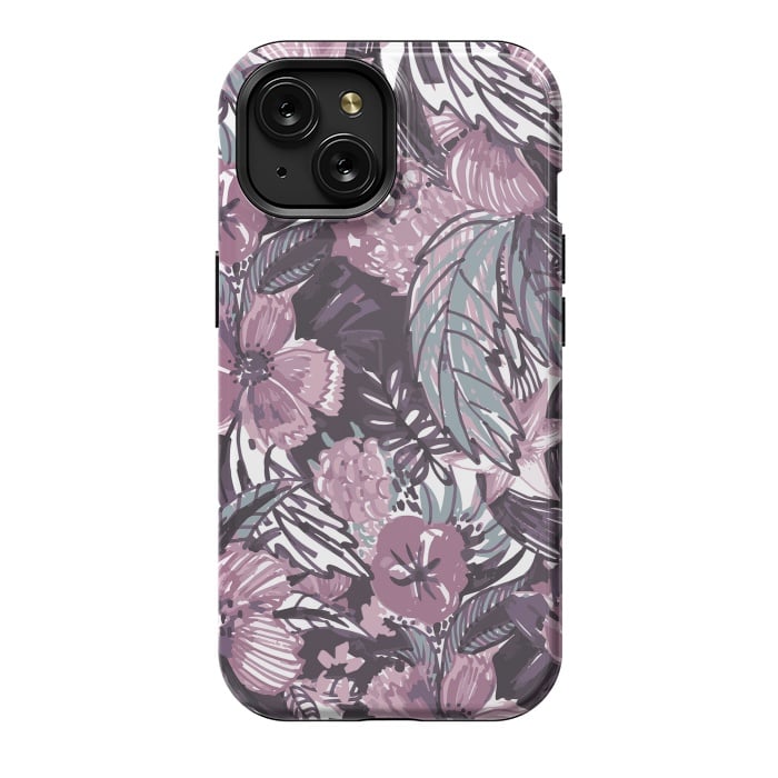 iPhone 15 StrongFit Modern sketched flower bouquet by Oana 