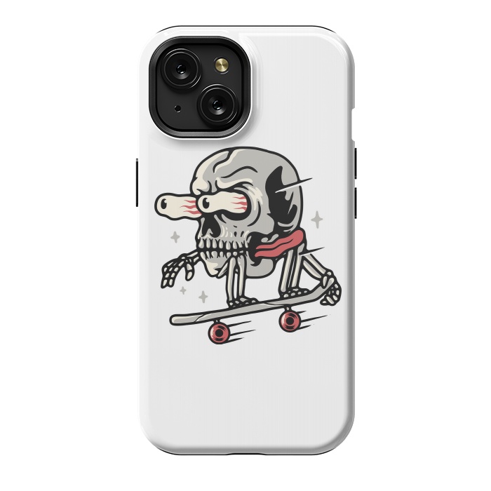 iPhone 15 StrongFit Skull Skateboarding by Afif Quilimo