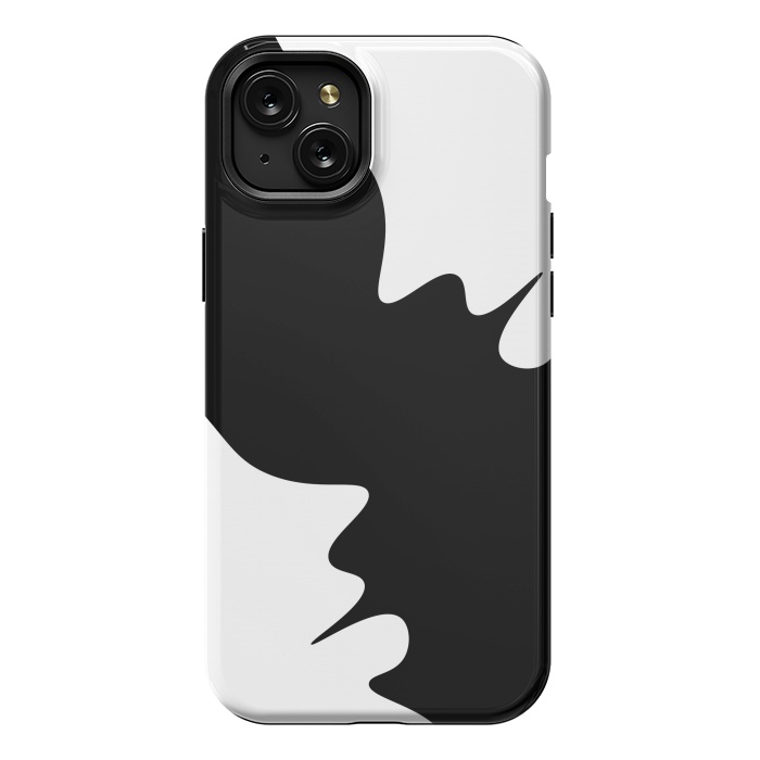 iPhone 15 Plus StrongFit Black and White Minimal Art-I by Creativeaxle