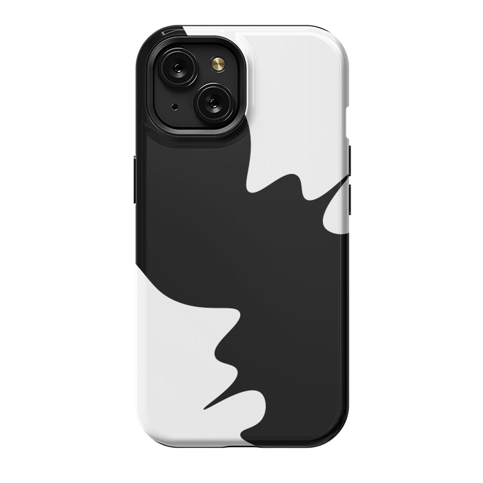 iPhone 15 StrongFit Black and White Minimal Art-I by Creativeaxle