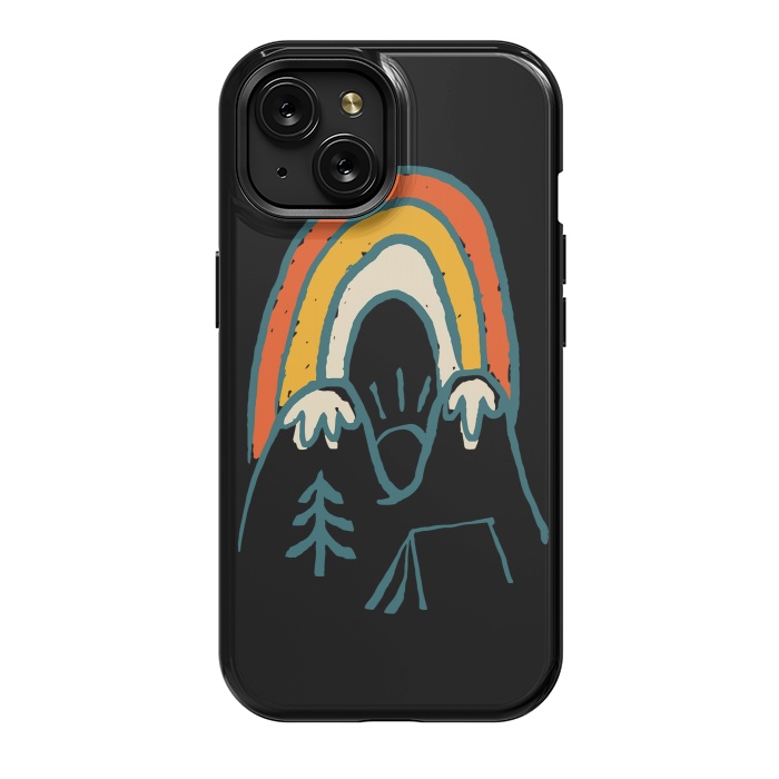 iPhone 15 StrongFit Mountain and Rainbow by Afif Quilimo