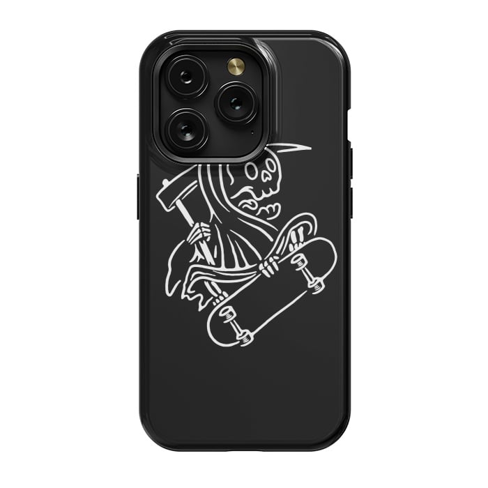 iPhone 15 Pro StrongFit Grim Reaper Skateboarding by Afif Quilimo