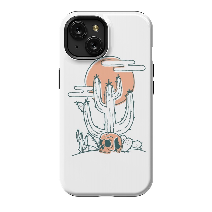 iPhone 15 StrongFit Skull and Cactus by Afif Quilimo