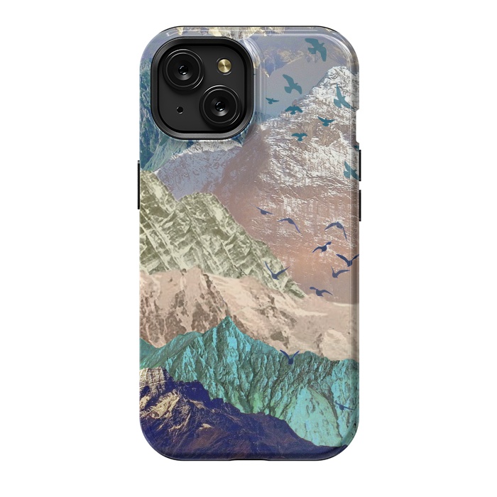iPhone 15 StrongFit Utopia Mountain landscape art by Oana 