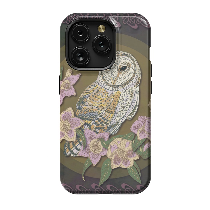 iPhone 15 Pro StrongFit Owl & Hellebore by Lotti Brown
