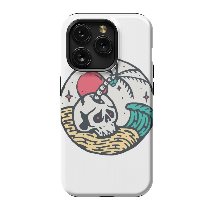 iPhone 15 Pro StrongFit Skull and Beach by Afif Quilimo