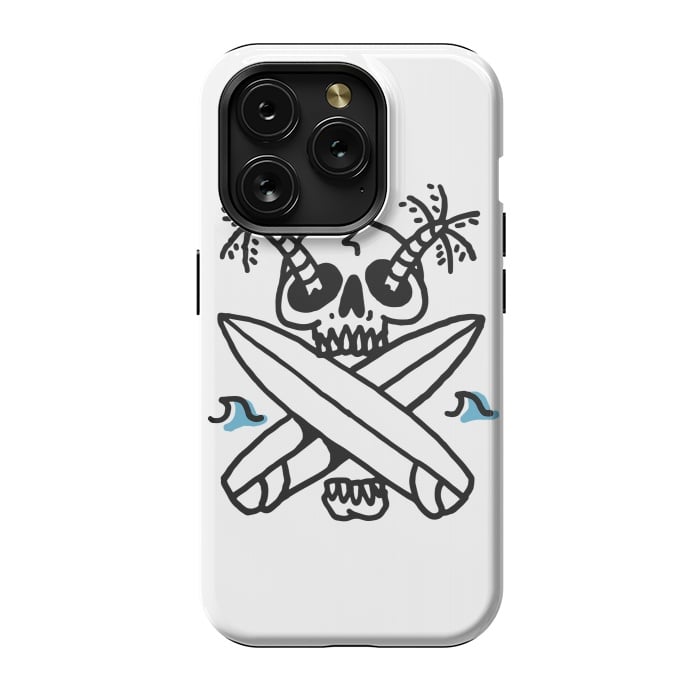 iPhone 15 Pro StrongFit Skull Surf Beach by Afif Quilimo