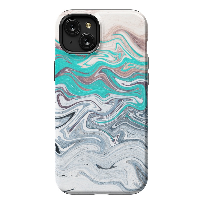 iPhone 15 Plus StrongFit The liquid marble beach by Steve Wade (Swade)