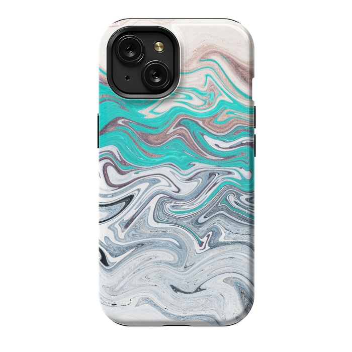 iPhone 15 StrongFit The liquid marble beach by Steve Wade (Swade)