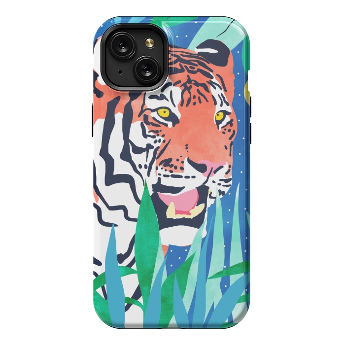 iPhone 15 Plus StrongFit Tiger Forest by Uma Prabhakar Gokhale