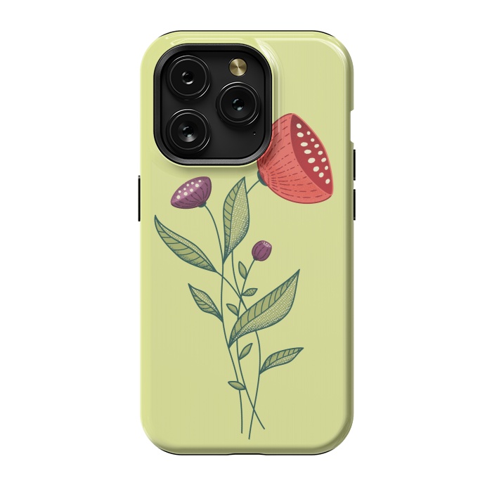 iPhone 15 Pro StrongFit Spring Flowers Abstract Botanical Line Art by Boriana Giormova