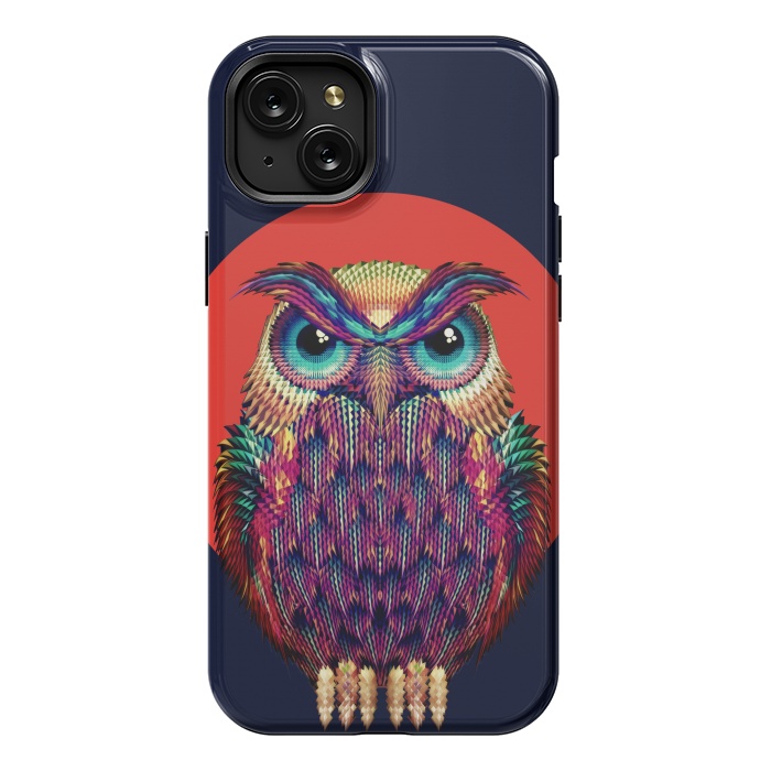 iPhone 15 Plus StrongFit Geometric Owl by Ali Gulec