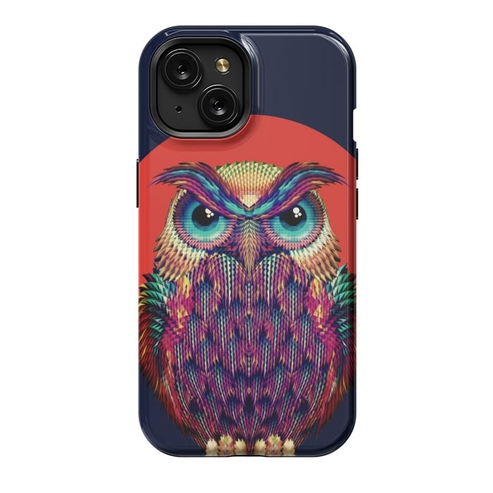 iPhone 15 StrongFit Geometric Owl by Ali Gulec