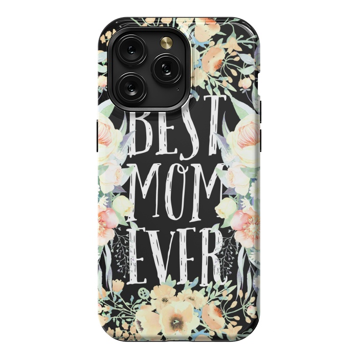 iPhone 15 Pro Max StrongFit Best mom spring watercolor flowers  by Oana 