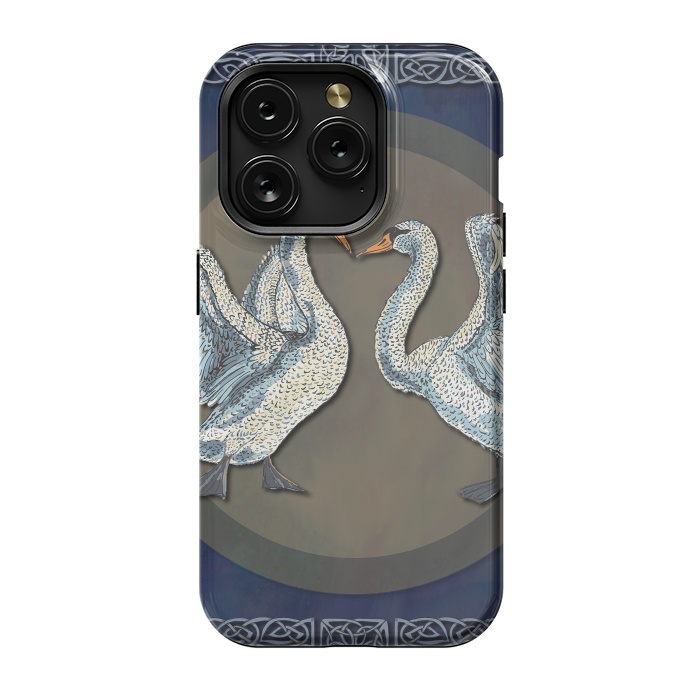 iPhone 15 Pro StrongFit Dancing Swans by Lotti Brown