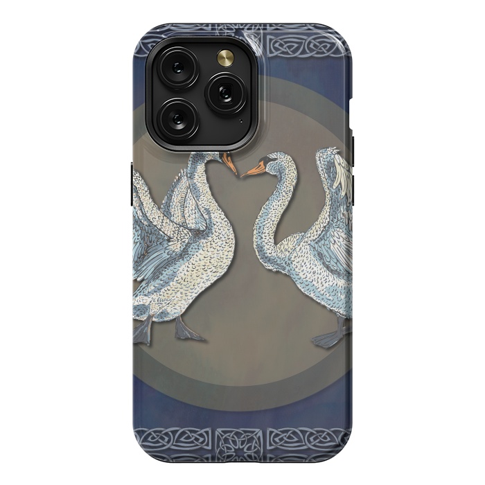 iPhone 15 Pro Max StrongFit Dancing Swans by Lotti Brown