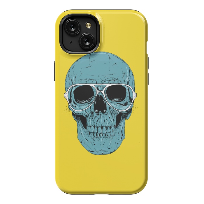 iPhone 15 Plus StrongFit Blue skull by Balazs Solti