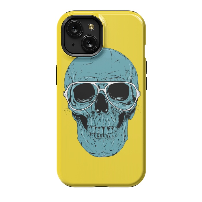 iPhone 15 StrongFit Blue skull by Balazs Solti