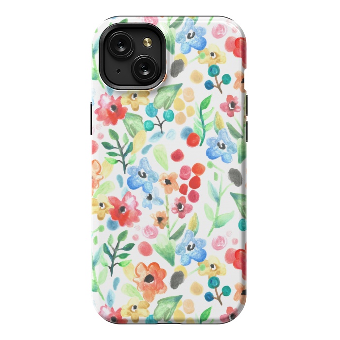 iPhone 15 Plus StrongFit Flourish - Watercolour Floral by Tangerine-Tane