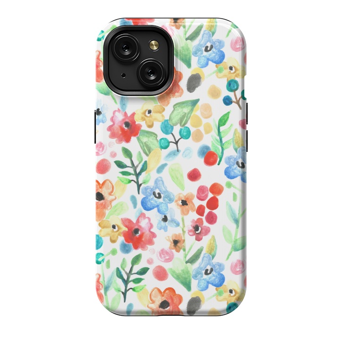 iPhone 15 StrongFit Flourish - Watercolour Floral by Tangerine-Tane
