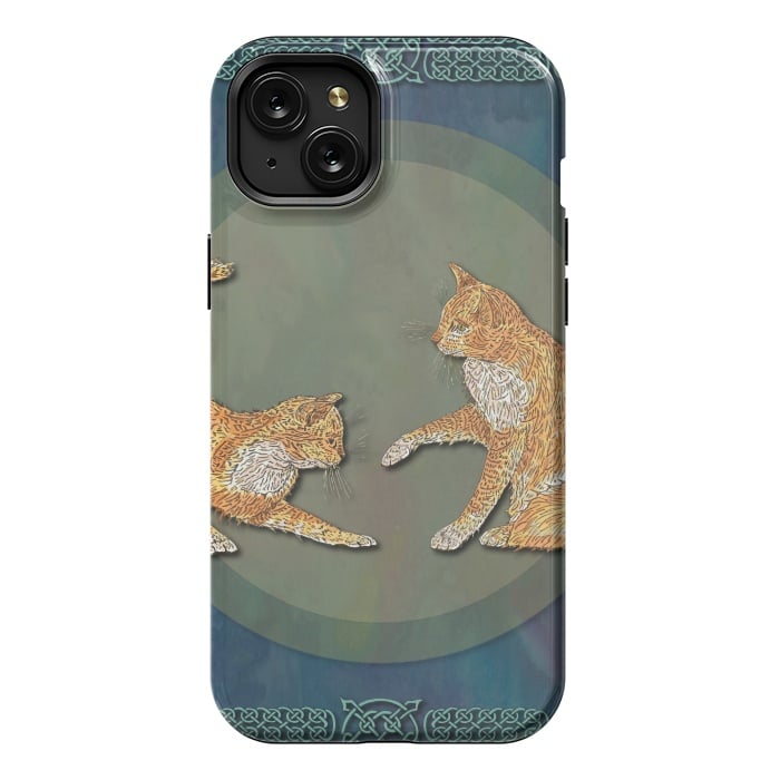 iPhone 15 Plus StrongFit Ginger Cats by Lotti Brown