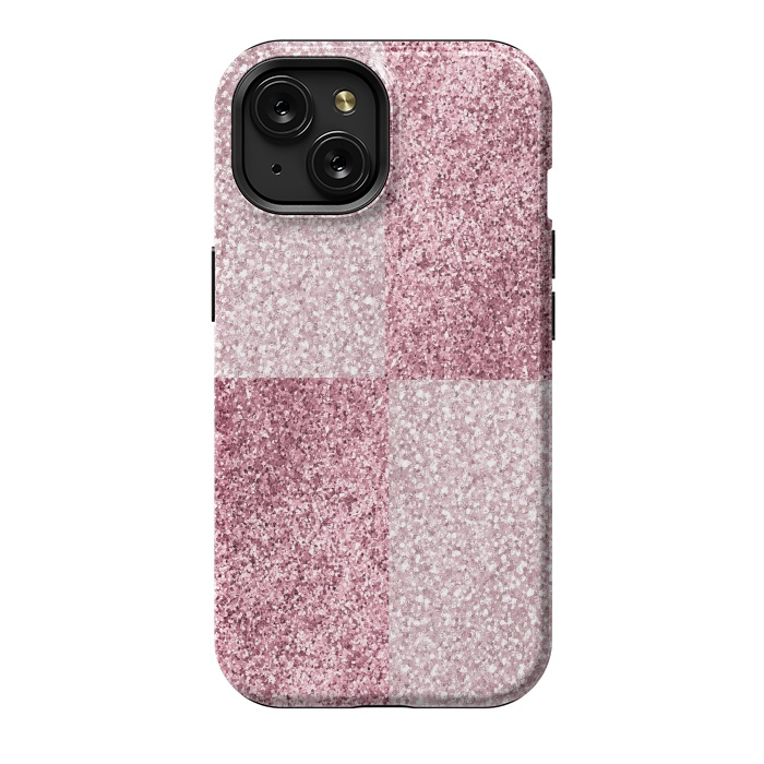 iPhone 15 StrongFit Pink Glitter by Martina