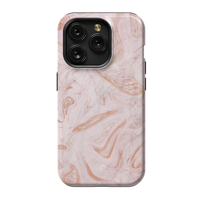 iPhone 15 Pro StrongFit Rose Gold Marble by Martina