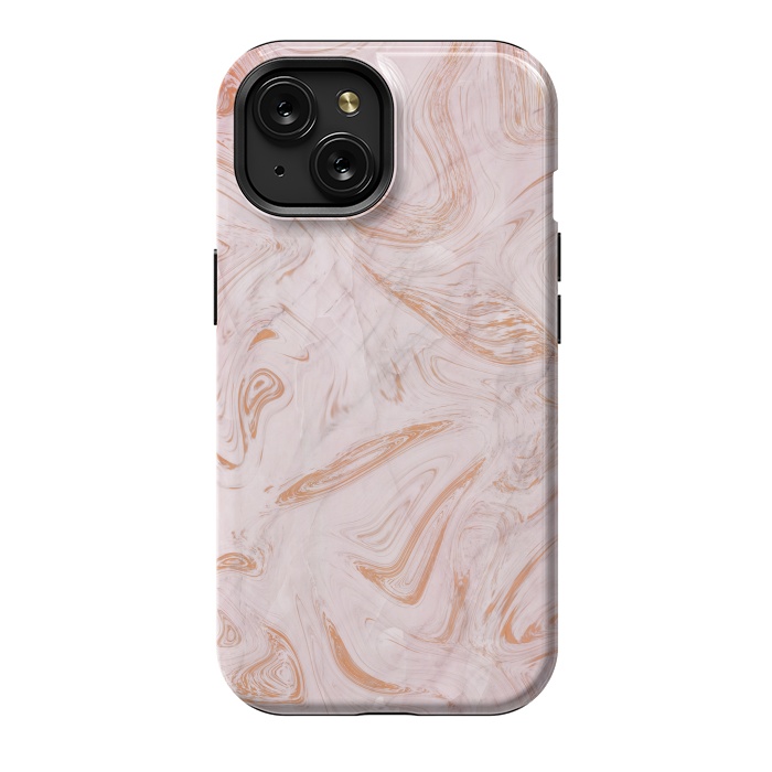 iPhone 15 StrongFit Rose Gold Marble by Martina