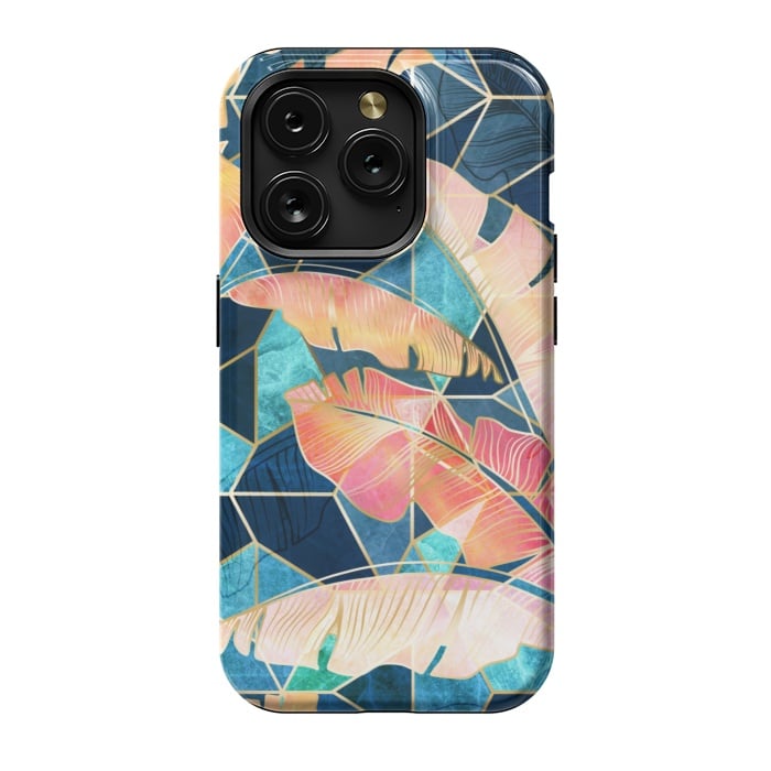 iPhone 15 Pro StrongFit Marbled Topical Sunset by gingerlique