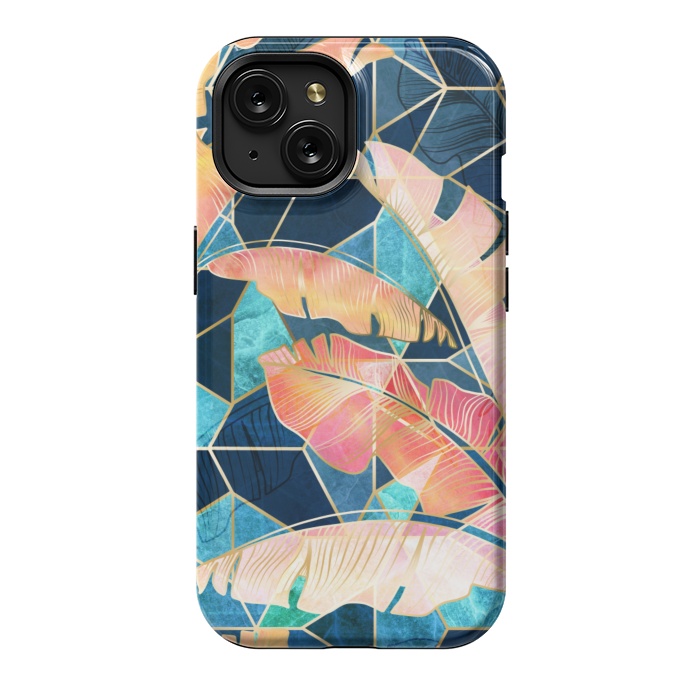 iPhone 15 StrongFit Marbled Topical Sunset by gingerlique