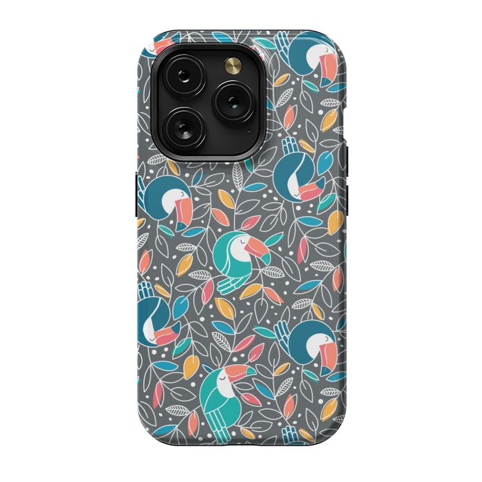 iPhone 15 Pro StrongFit Tossed Toucan by gingerlique