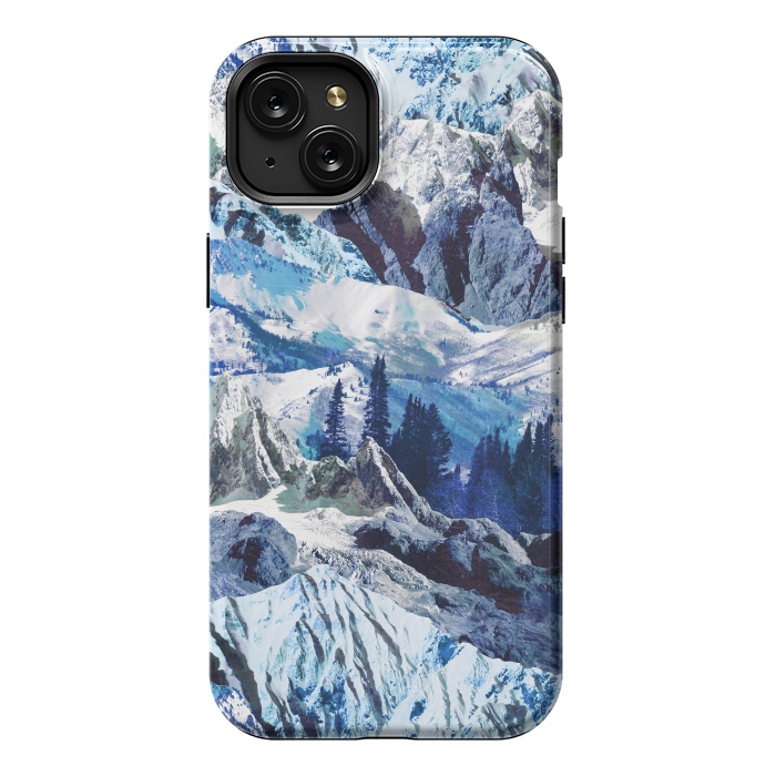 iPhone 15 Plus StrongFit Blue mountains landscape art by Oana 
