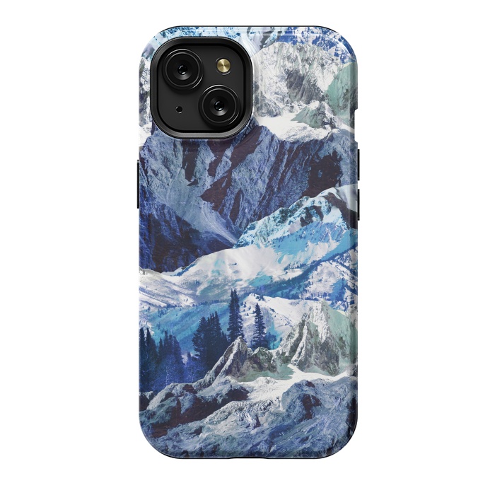 iPhone 15 StrongFit Blue mountains landscape art by Oana 