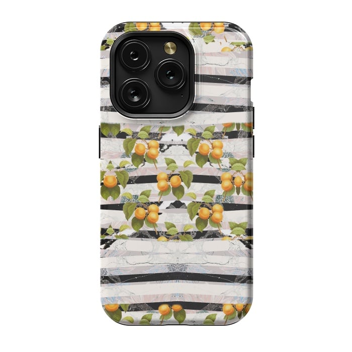 iPhone 15 Pro StrongFit Colorful peaches and marble stripes by Oana 