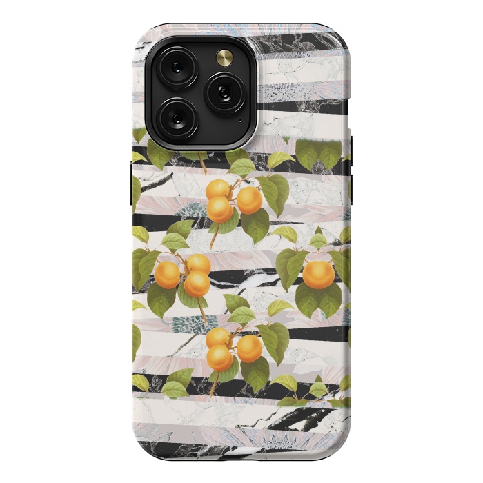 iPhone 15 Pro Max StrongFit Colorful peaches and marble stripes by Oana 
