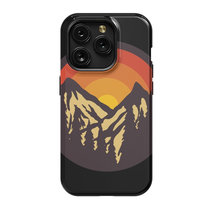 iPhone 15 Pro StrongFit Mountain Sunset by Afif Quilimo