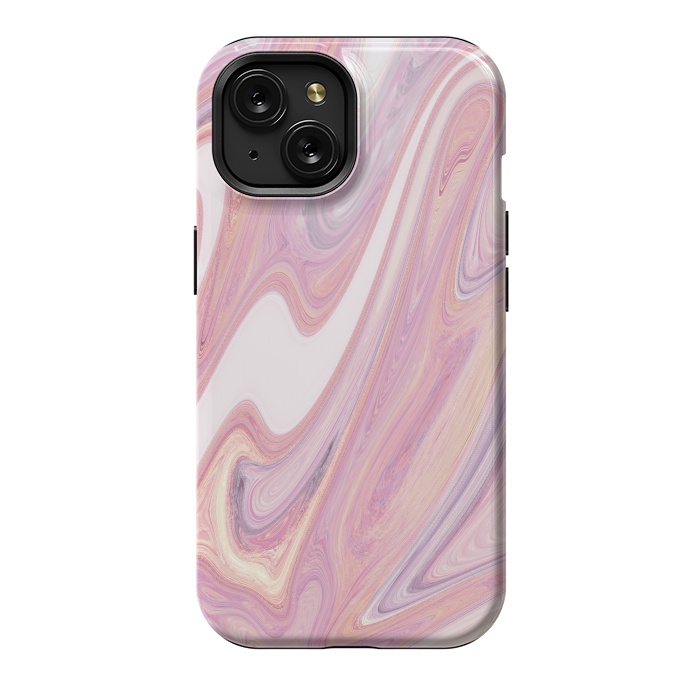 iPhone 15 StrongFit Pink marble by Rose Halsey
