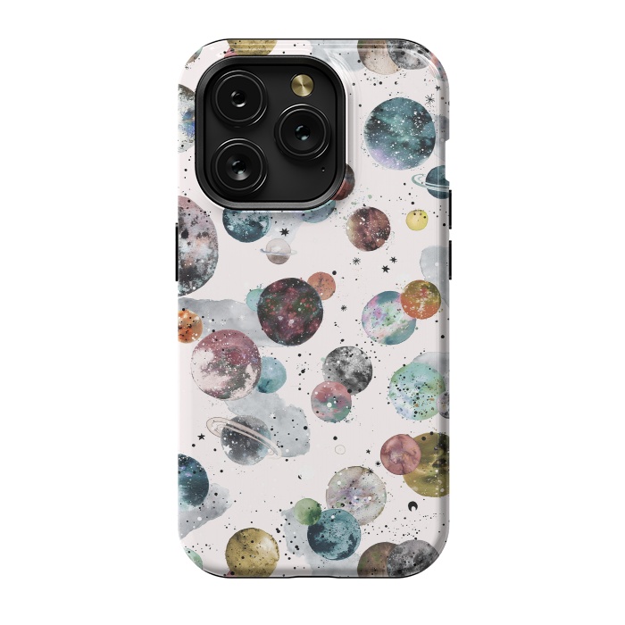 iPhone 15 Pro StrongFit Cosmic Planets and Constellations Multicolored by Ninola Design