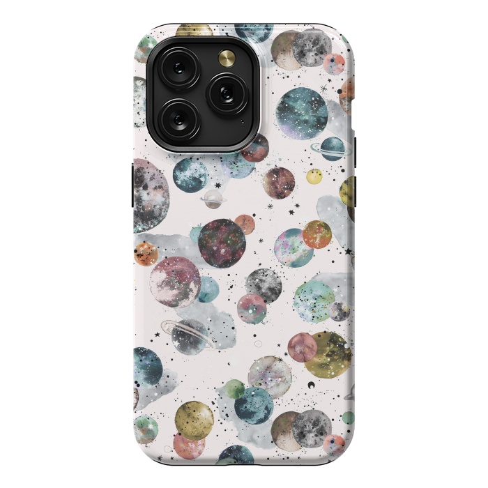 iPhone 15 Pro Max StrongFit Cosmic Planets and Constellations Multicolored by Ninola Design