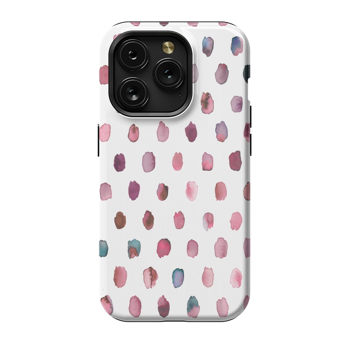 iPhone 15 Pro StrongFit Artist Palette Pink Dots by Ninola Design