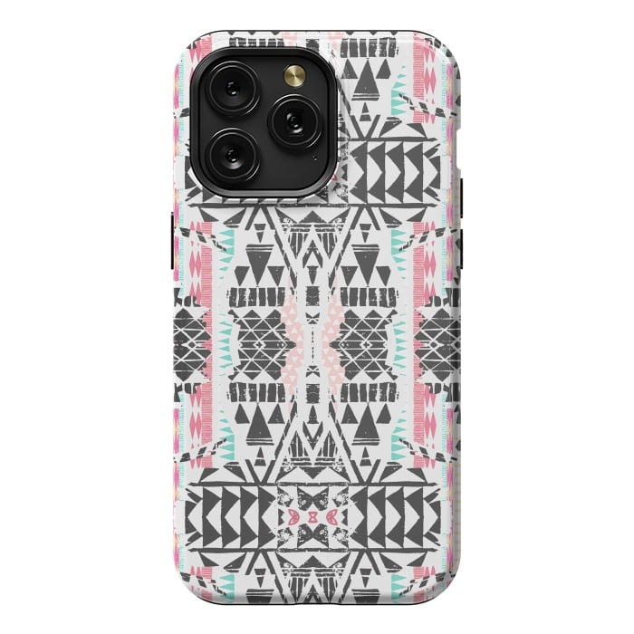 iPhone 15 Pro Max StrongFit Playful tribal ethnic triangles by Oana 
