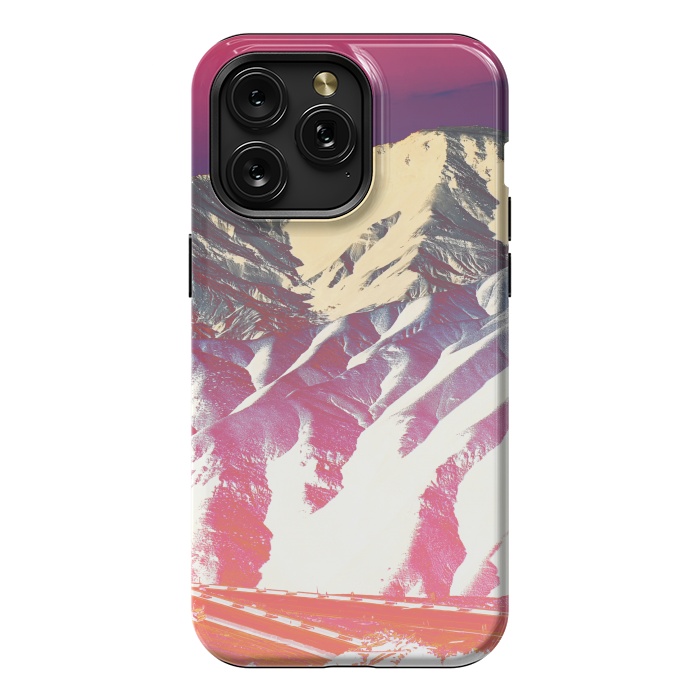 iPhone 15 Pro Max StrongFit Utopia pink gradient desert mountain landscape by Oana 