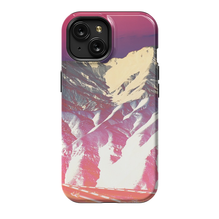 iPhone 15 StrongFit Utopia pink gradient desert mountain landscape by Oana 