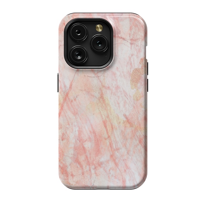 iPhone 15 Pro StrongFit Pink Marble Stone by Martina