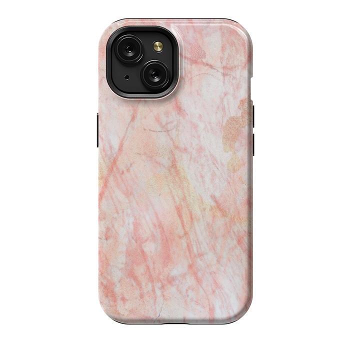 iPhone 15 StrongFit Pink Marble Stone by Martina